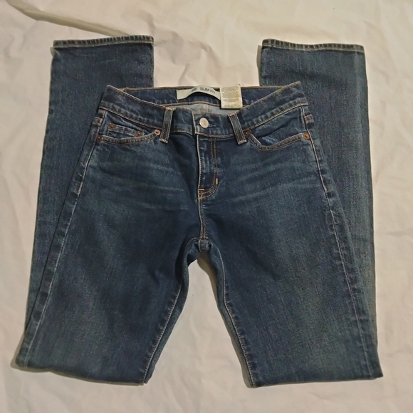 GAP SLIM FIT STRETCH Jeans Low Rise Straight Leg Dark Wash Blue Size 2R (27x31) - Picture 1 of 6